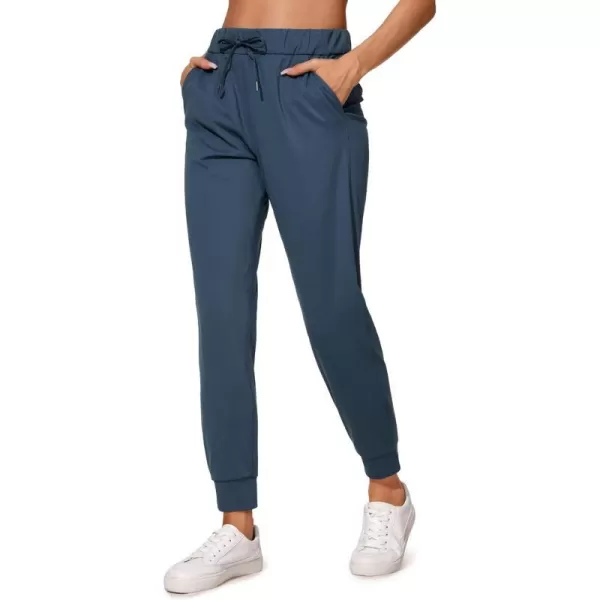 CRZ YOGA 4Way Stretch Workout Joggers for Women 28  Casual Travel Pants Lounge Athletic Joggers with PocketsSlate Blue