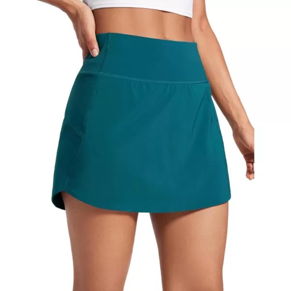 CRZ YOGA A Line Golf Skirts for Women High Waisted Split Hem Tennis Casual Skirt Shorts with Zipper PocketBorealis Green