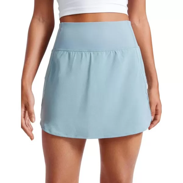 CRZ YOGA A Line Golf Skirts for Women High Waisted Split Hem Tennis Casual Skirt Shorts with Zipper PocketLight Grayish Blue