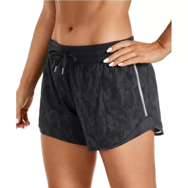 CRZ YOGA Athletic Shorts for Women with Zip Pocket 254 Mid Waist Mesh Liner Shorts for Running Gym WorkoutBrush Dark Grain