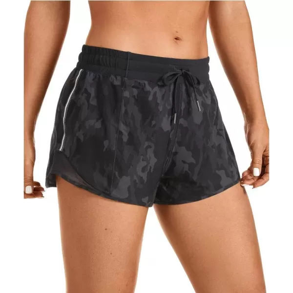 CRZ YOGA Athletic Shorts for Women with Zip Pocket 254 Mid Waist Mesh Liner Shorts for Running Gym WorkoutCamo Multi 6