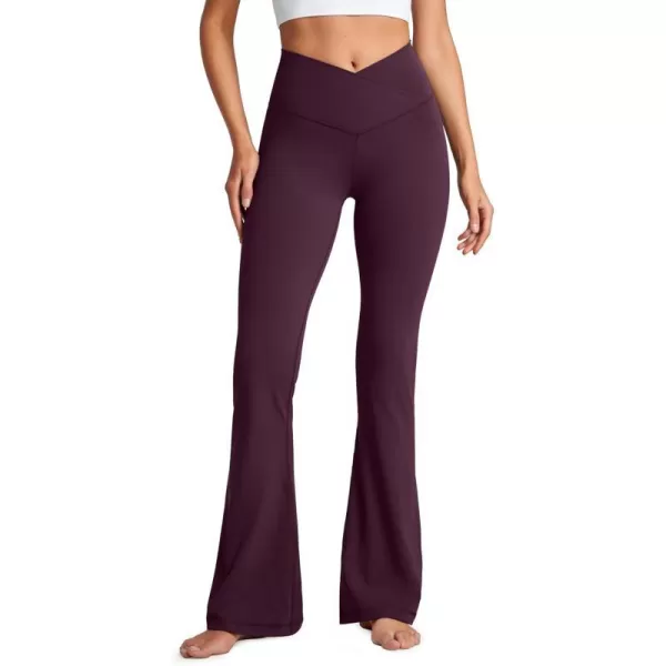 CRZ YOGA Butterluxe Crossover Flare Leggings for Women 31  High Waist V Cross Bootcut Bell Bottoms Tummy Control Yoga PantsDeep Purple