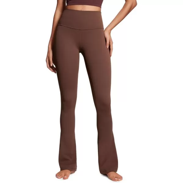 CRZ YOGA Butterluxe High Waist Mini Flared Leggings for Women 315  Bootcut Yoga Pants with Pocket Casual Lounge ComfyCoffee Brown