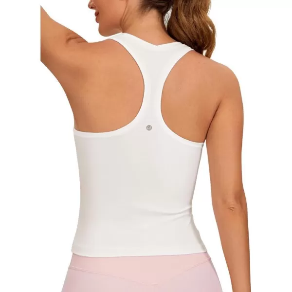 CRZ YOGA Butterluxe Racerback Workout Tank Tops for Women Sleeveless Gym Tops Athletic Yoga Shirts CamisoleMilky White Bone