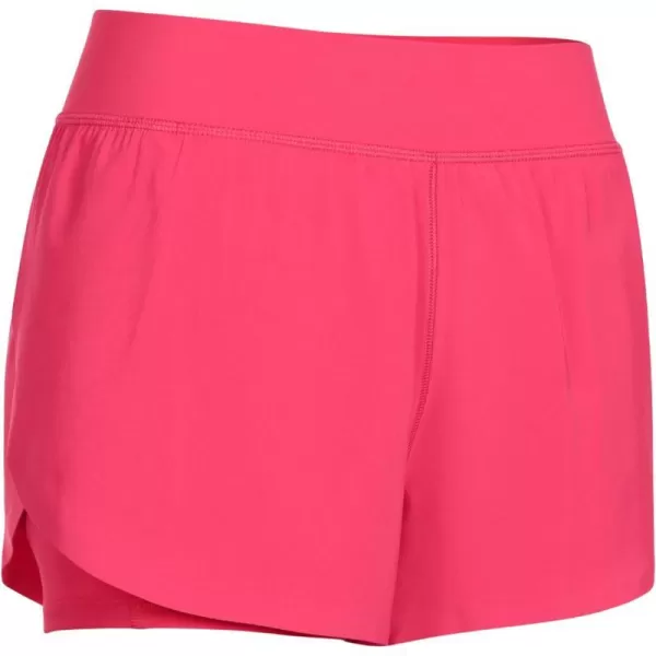 CRZ YOGA Girls 2 in 1 Dolphin Athletic Running Shorts with Pockets High Waist Teen Kid Workout Casual Tennis Soccer SplitLip Gloss Pink