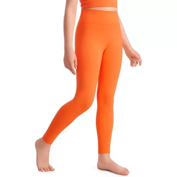 CRZ YOGA Girls Butterluxe Full Length Athletic Leggings  Kids High Waist Lounge Pants Girls Active Dance Running Yoga TightsNeon Orange