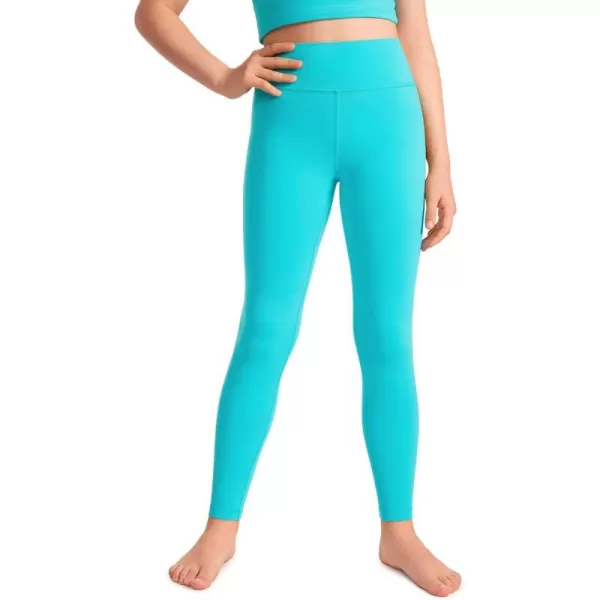 CRZ YOGA Girls Butterluxe Full Length Athletic Leggings  Kids High Waist Lounge Pants Girls Active Dance Running Yoga TightsNeon Spectral Blue