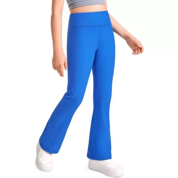 CRZ YOGA Girls Thermal Fleece Lined Flare Leggings Winter Warm Water Resistant Kids Bell Bottoms High Waist Pants Lounge YogaSparkle Blue