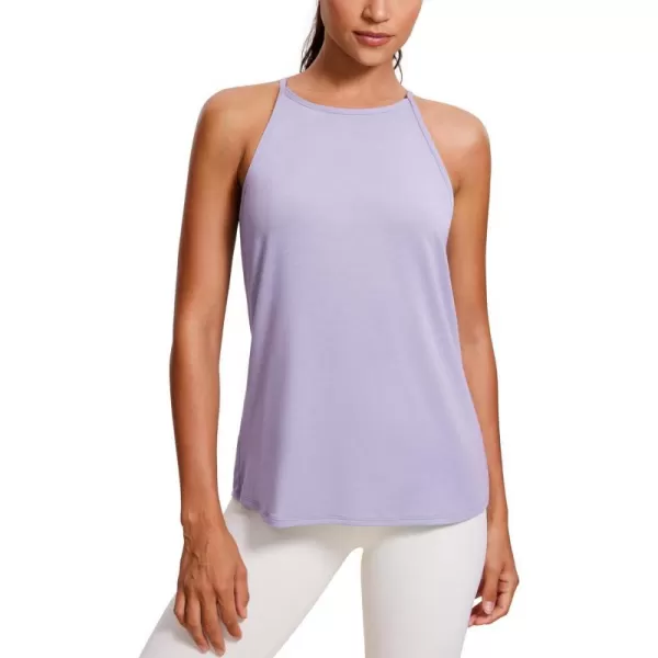 CRZ YOGA Halter Tank Tops for Women High Neck Workout Tops Flowy Cami Tanks Sleeveless Tops Athletic Yoga ShirtsLilac Lavender