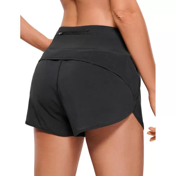 CRZ YOGA High Waisted Running Shorts for Women  254 Liner Gym Athletic Workout Shorts with Pockets Soft LightweightBlack