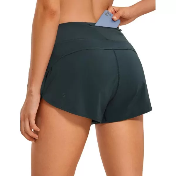 CRZ YOGA High Waisted Running Shorts for Women  254 Liner Gym Athletic Workout Shorts with Pockets Soft LightweightMelanite