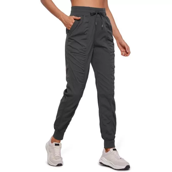 CRZ YOGA Lightweight Workout Joggers for Women High Waisted Outdoor Running Casual Track Pants with PocketsInk Gray