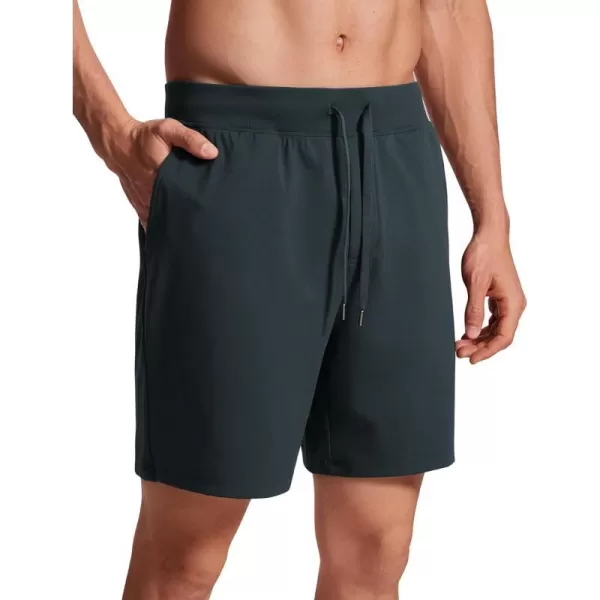 CRZ YOGA Mens FourWay Stretch Workout Shorts  579 Soft Durable Casual Athletic Shorts with Pocket Gym Running HikingMelanite