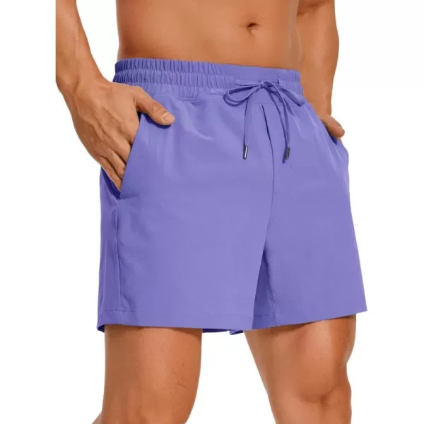 CRZ YOGA Mens Linerless Workout Shorts  5  7 Lightweight Quick Dry Running Sports Athletic Gym Shorts with PocketsDark Lavender Purple