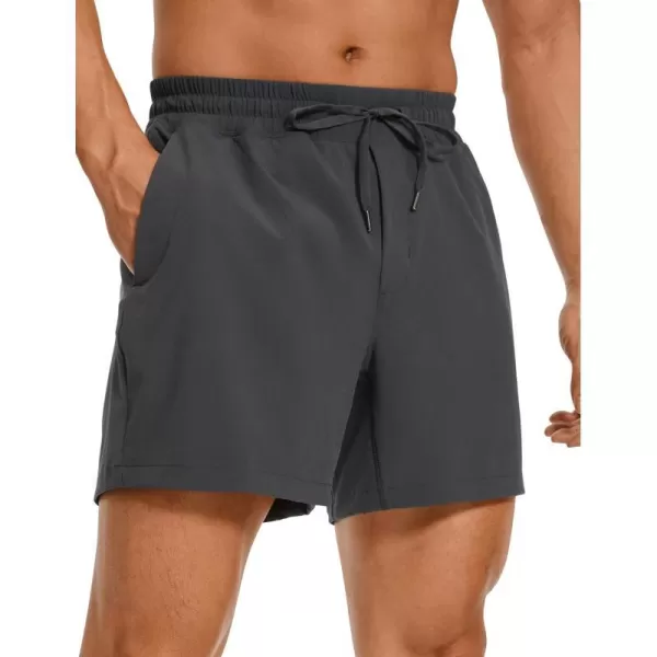 CRZ YOGA Mens Linerless Workout Shorts  5  7 Lightweight Quick Dry Running Sports Athletic Gym Shorts with PocketsInk Gray