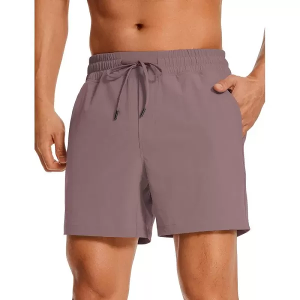 CRZ YOGA Mens Linerless Workout Shorts  5  7 Lightweight Quick Dry Running Sports Athletic Gym Shorts with PocketsMauve