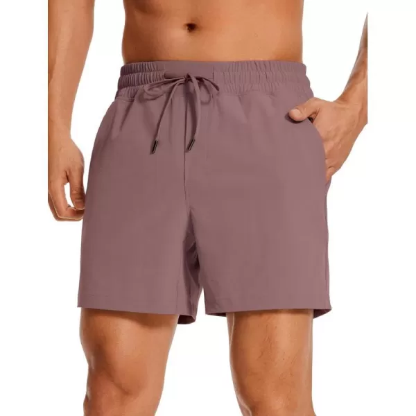 CRZ YOGA Mens Linerless Workout Shorts  5 Lightweight Quick Dry Running Sports Athletic Gym Shorts with PocketsMauve