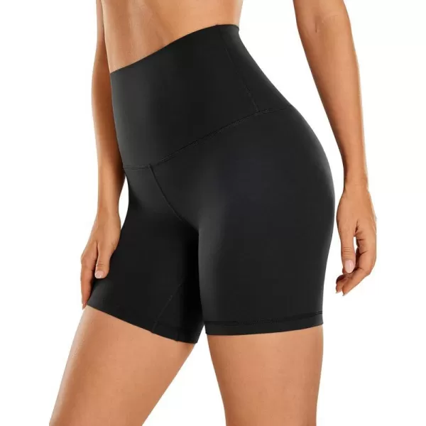 CRZ YOGA Super High Waisted Butterluxe Womens Biker Shorts 6  8  Buttery Soft Workout Yoga Shorts Over BellyBlack