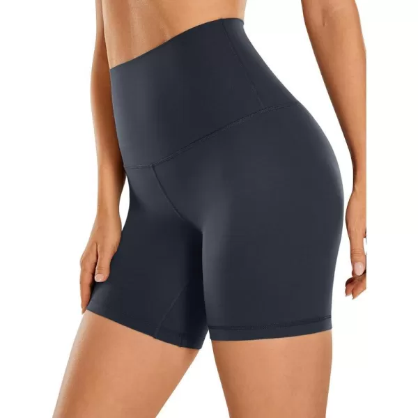 CRZ YOGA Super High Waisted Butterluxe Womens Biker Shorts 6  8  Buttery Soft Workout Yoga Shorts Over BellyTrue Navy