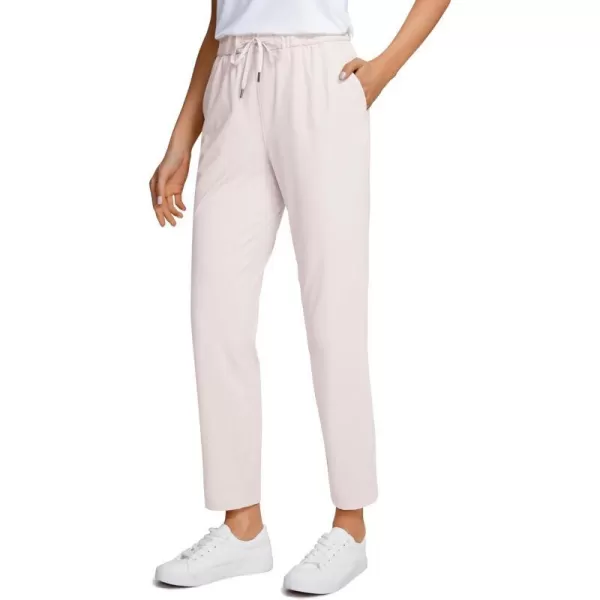 CRZ YOGA Womens 4Way Stretch Ankle Golf Pants  78 Dress Work Pants Pockets Athletic Travel Casual Lounge WorkoutMilky White