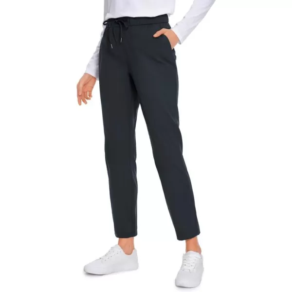 CRZ YOGA Womens 4Way Stretch Athletic Golf Pants  High Waisted Sweatpants Pockets Trave Lounge Workout Casual Work Trousers27 inches True Navy