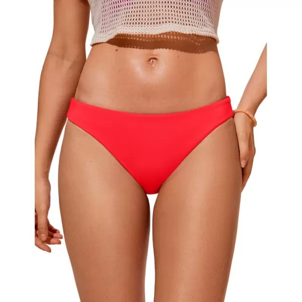 CRZ YOGA Womens Bikini Bottom Low Waisted Cheeky Bathing Swimsuit Bottoms Swim BriefsDeep Red