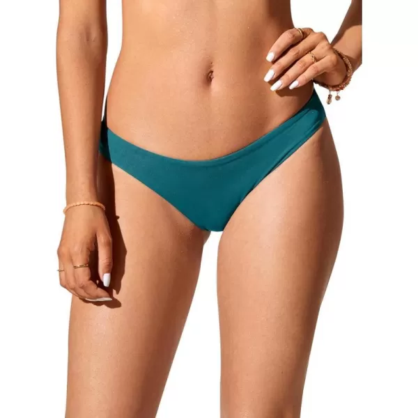 CRZ YOGA Womens Bikini Bottom Low Waisted Cheeky Bathing Swimsuit Bottoms Swim BriefsGreen Jade