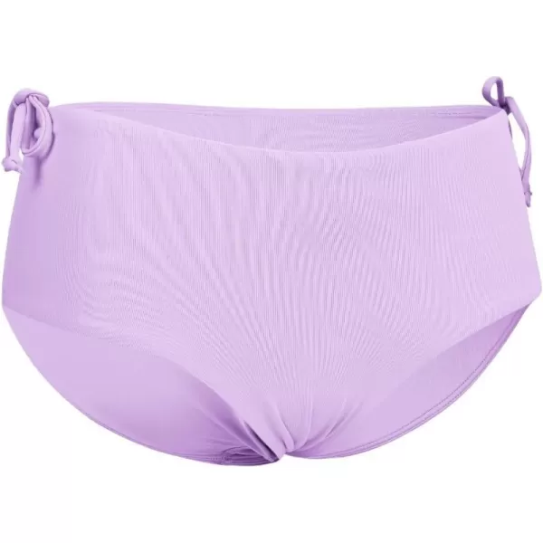 CRZ YOGA Womens Bikini Bottoms Full Coverage Bathing Swimsuit Bottom Adjustable Ruched Side Tie Swim BriefsElfin Purple