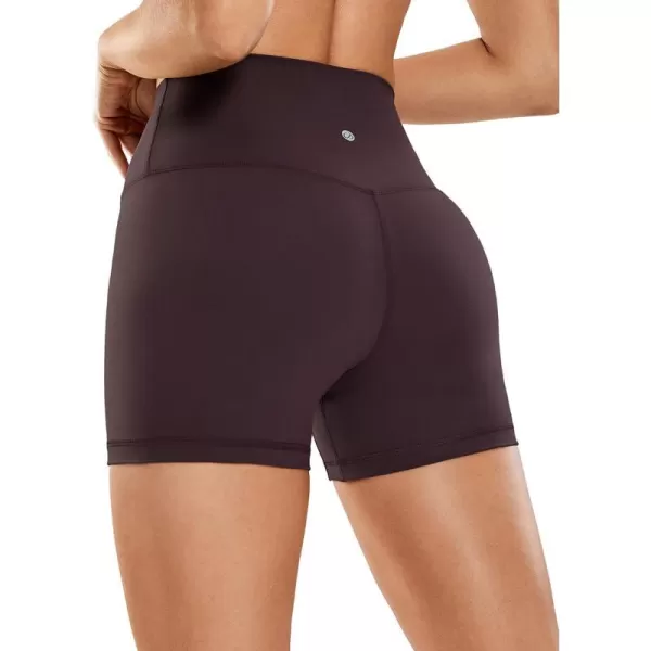 CRZ YOGA Womens Brushed Naked Feeling Biker Shorts 4  6  8  High Waist Matte Workout Gym Running Spandex ShortsArctic Plum