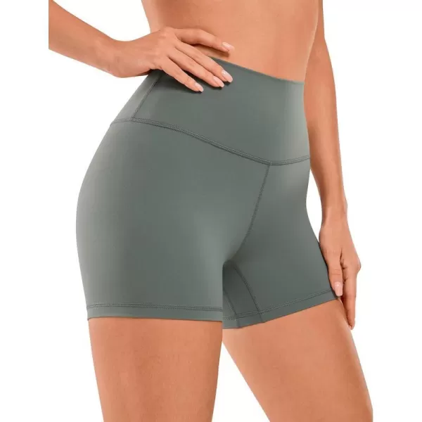 CRZ YOGA Womens Brushed Naked Feeling Biker Shorts 4  6  8  High Waist Matte Workout Gym Running Spandex ShortsGrey Sage