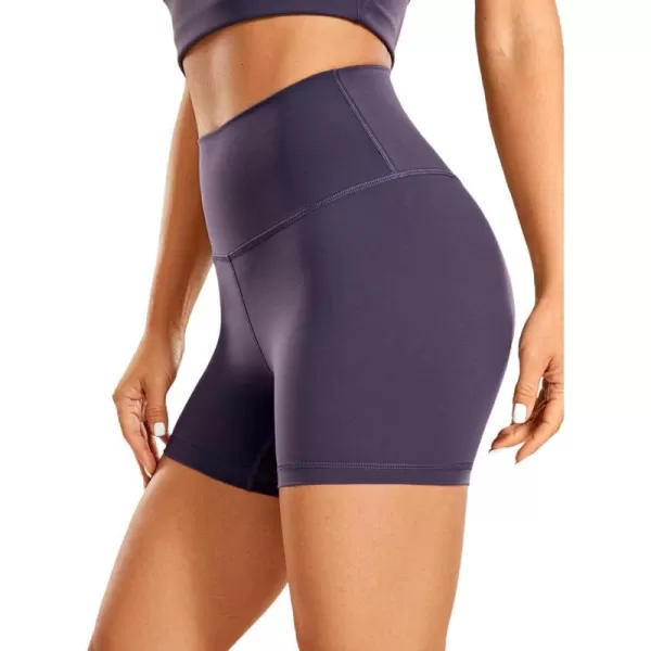 CRZ YOGA Womens Brushed Naked Feeling Biker Shorts 4  6  8  High Waist Matte Workout Gym Running Spandex ShortsMoon Violet