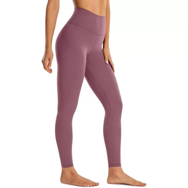 CRZ YOGA Womens Brushed Naked Feeling Workout Leggings 25  28 High Waisted Gym Compression Tummy Control Yoga PantsAntique Bark