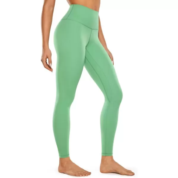 CRZ YOGA Womens Brushed Naked Feeling Workout Leggings 25  28 High Waisted Gym Compression Tummy Control Yoga PantsBasil Green