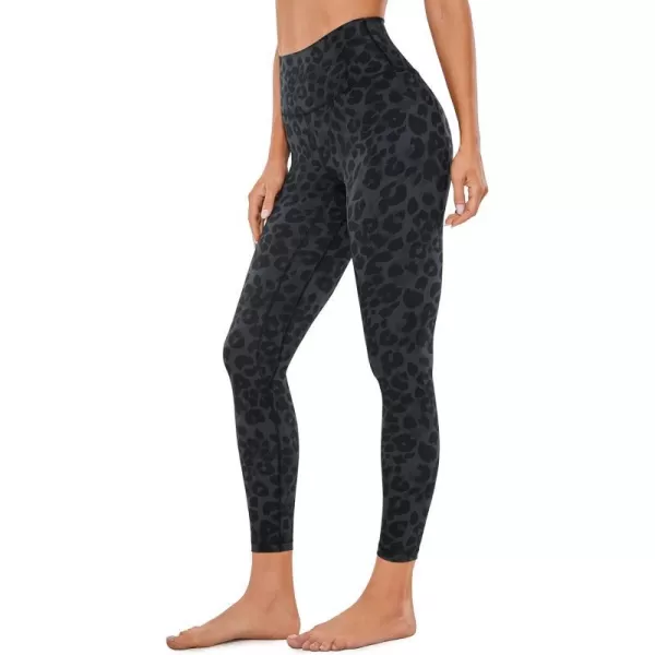 CRZ YOGA Womens Brushed Naked Feeling Workout Leggings 25  28 High Waisted Gym Compression Tummy Control Yoga PantsCharcoal Snow Leopard