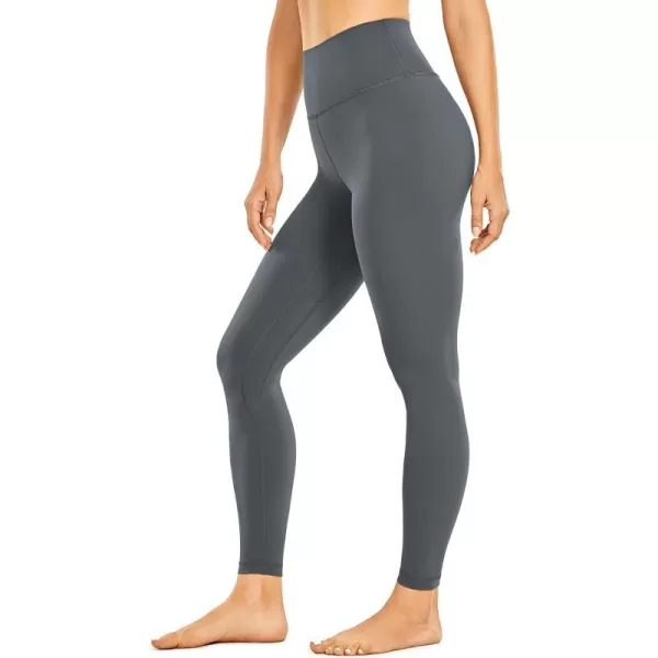 CRZ YOGA Womens Brushed Naked Feeling Workout Leggings 25  28 High Waisted Gym Compression Tummy Control Yoga PantsDark Carbon