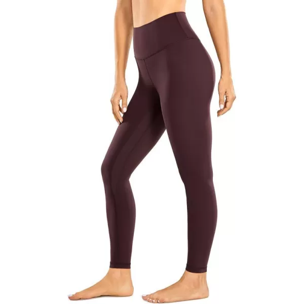 CRZ YOGA Womens Brushed Naked Feeling Workout Leggings 25  28 High Waisted Gym Compression Tummy Control Yoga PantsDark Russet