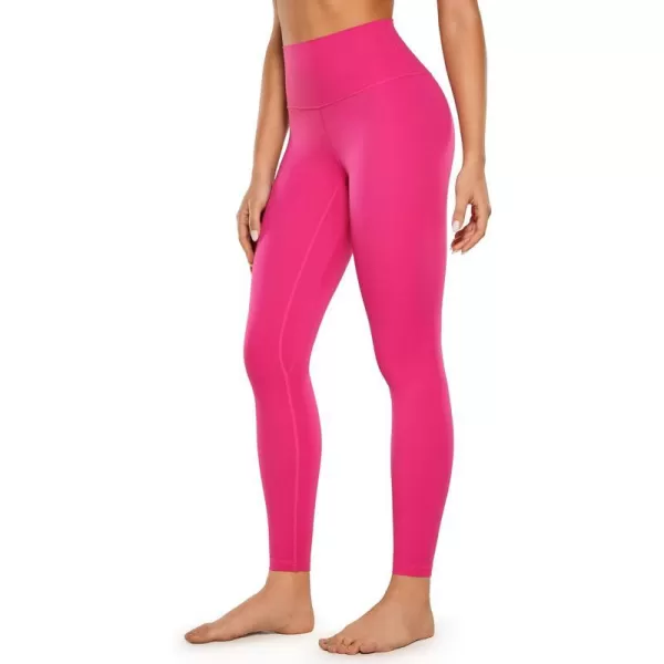 CRZ YOGA Womens Brushed Naked Feeling Workout Leggings 25  28 High Waisted Gym Compression Tummy Control Yoga PantsGranita Pink