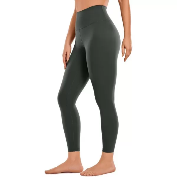 CRZ YOGA Womens Brushed Naked Feeling Workout Leggings 25  28 High Waisted Gym Compression Tummy Control Yoga PantsGrey Olive