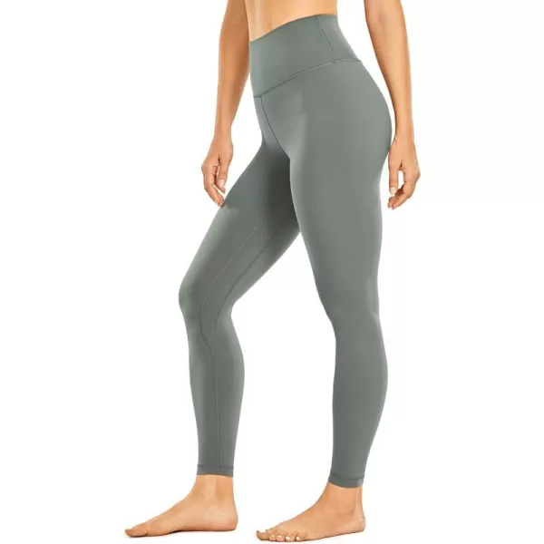 CRZ YOGA Womens Brushed Naked Feeling Workout Leggings 25  28 High Waisted Gym Compression Tummy Control Yoga PantsGrey Sage