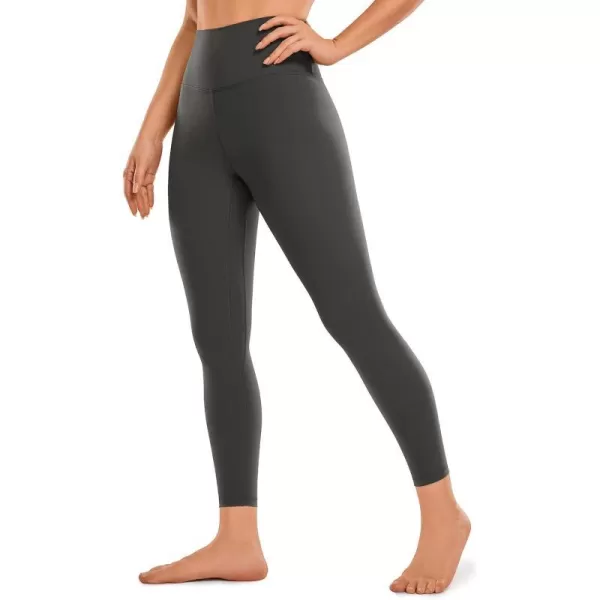 CRZ YOGA Womens Brushed Naked Feeling Workout Leggings 25  28 High Waisted Gym Compression Tummy Control Yoga PantsInk Gray