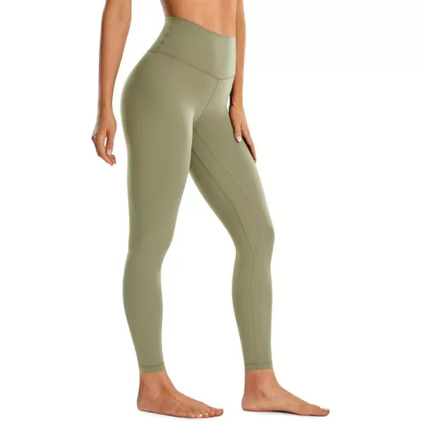 CRZ YOGA Womens Brushed Naked Feeling Workout Leggings 25  28 High Waisted Gym Compression Tummy Control Yoga PantsMountain Olive