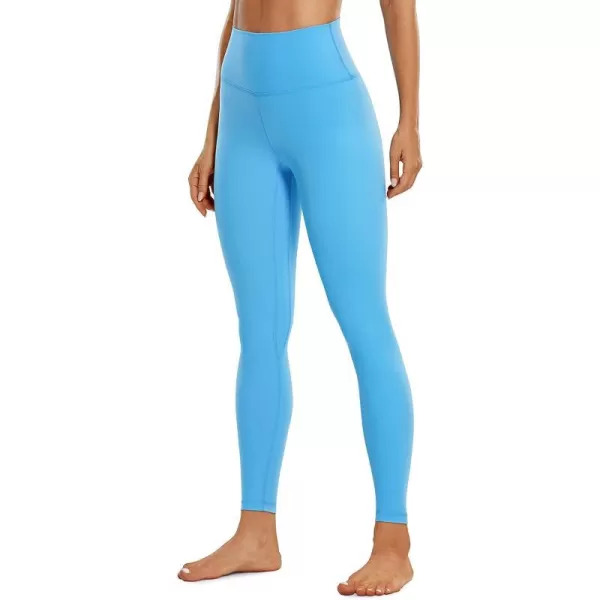 CRZ YOGA Womens Brushed Naked Feeling Workout Leggings 25  28 High Waisted Gym Compression Tummy Control Yoga PantsSerenity Blue