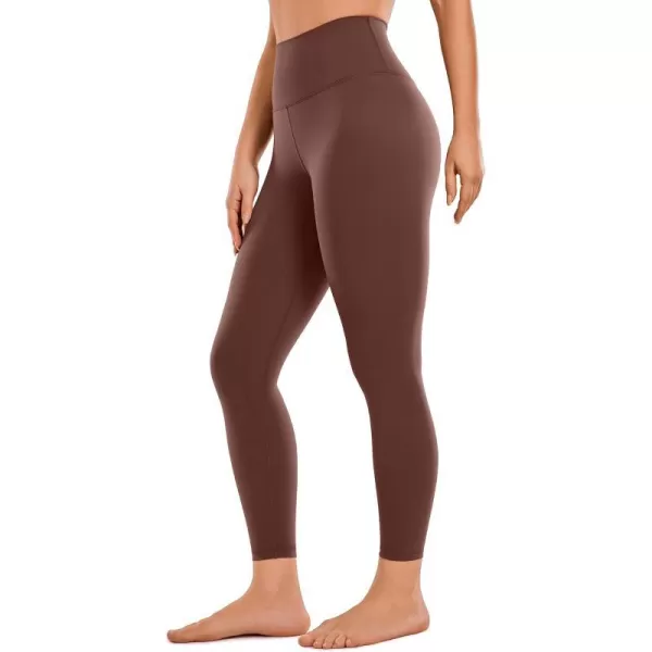 CRZ YOGA Womens Brushed Naked Feeling Workout Leggings 25  28 High Waisted Gym Compression Tummy Control Yoga PantsTaupe