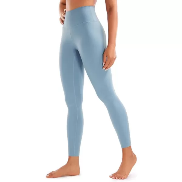 CRZ YOGA Womens Brushed Naked Feeling Workout Leggings 25  28 High Waisted Gym Compression Tummy Control Yoga PantsThe Breeze Blue