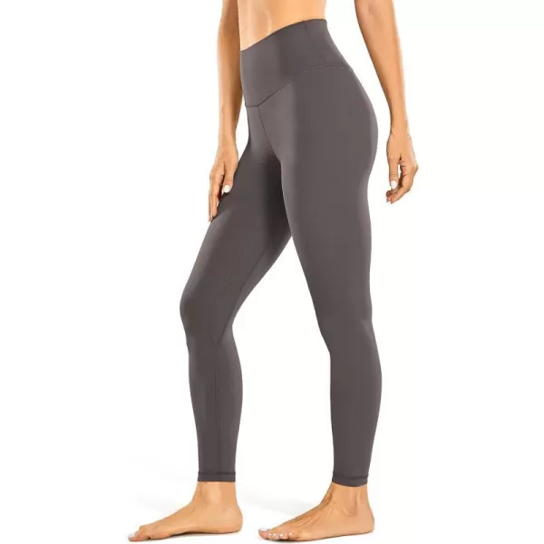 CRZ YOGA Womens Brushed Naked Feeling Workout Leggings 25  28 High Waisted Gym Compression Tummy Control Yoga PantsTornado Grey