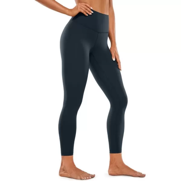 CRZ YOGA Womens Brushed Naked Feeling Workout Leggings 25  28 High Waisted Gym Compression Tummy Control Yoga PantsTrue Navy