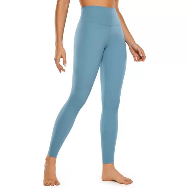 CRZ YOGA Womens Brushed Naked Feeling Workout Leggings 25  28 High Waisted Gym Compression Tummy Control Yoga PantsUniverse Blue