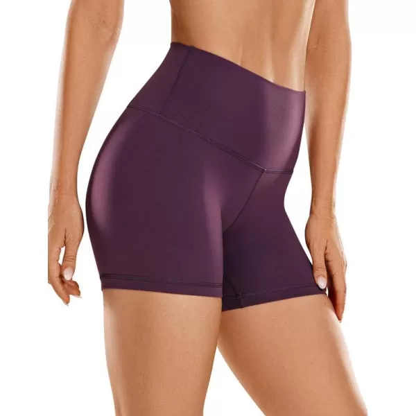 CRZ YOGA Womens ButterLuxe Biker Shorts 4 Inches  High Waisted Workout Running Volleyball Spandex Yoga ShortsDeep Purple