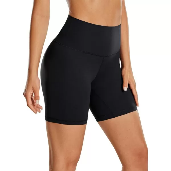 CRZ YOGA Womens ButterLuxe Biker Shorts 6 Inches  High Waisted Workout Running Volleyball Spandex Yoga ShortsBlack