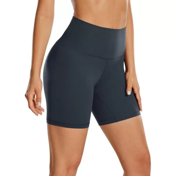 CRZ YOGA Womens ButterLuxe Biker Shorts 6 Inches  High Waisted Workout Running Volleyball Spandex Yoga ShortsTrue Navy